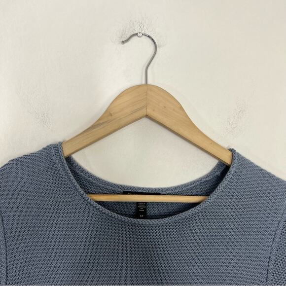 Eileen Fisher Organic Cotton Linen Round Neck Tunic Top Pale Blue Size Small - Picture 4 of 10